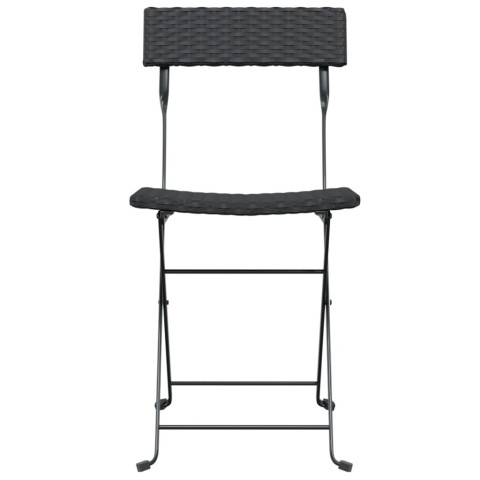 Chaises de bistrot pliantes 8 pcs noir résine tressée et acier