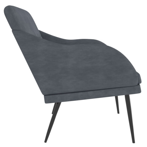 Banc gris foncé 110x76x80 cm velours