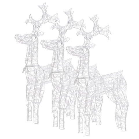 Décorations de noël de renne 3 pcs 60x16x100 cm acrylique