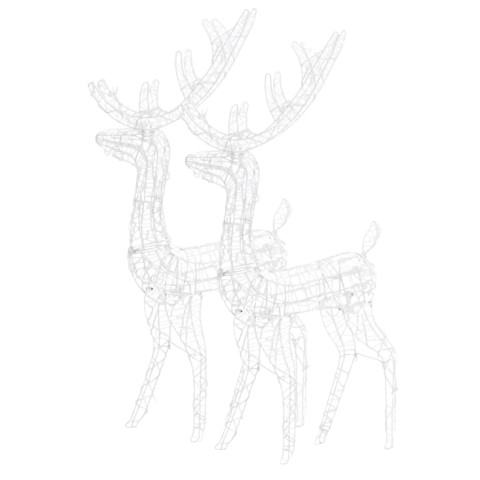 Décorations de noël de renne acrylique 2 pcs 120 cm blanc froid