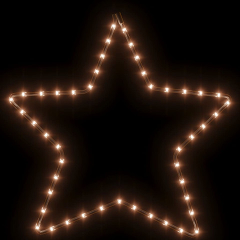 Figures d'étoiles de noël avec 48 led 3 pcs blanc chaud 56 cm