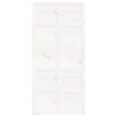 Porte de grange blanc 100x1,8x214 cm bois massif de pin