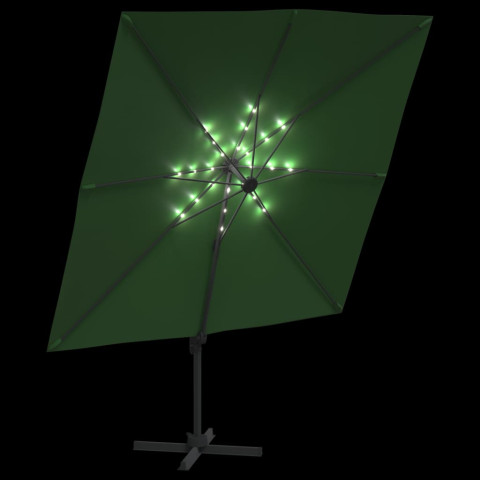 Parasol cantilever à led vert 400x300 cm