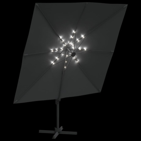 Parasol cantilever à led anthracite 400x300 cm