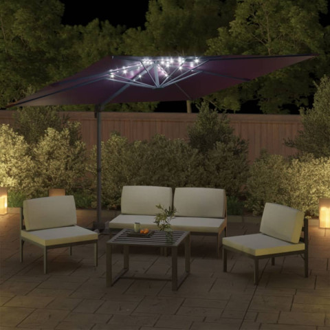 Parasol de jardin cantilever à led 400 x 300 cm - Couleur au choix