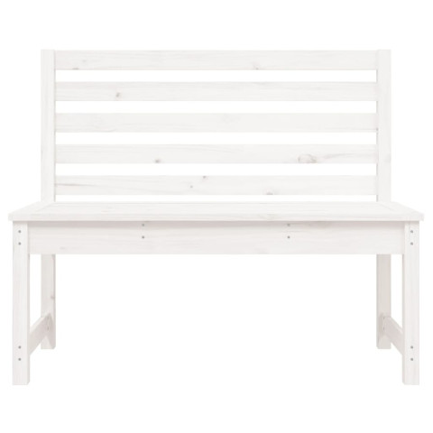 Banc de jardin blanc 109 cm bois massif de pin