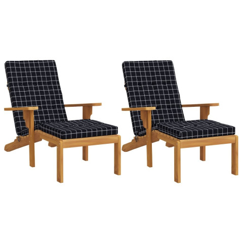 Coussins de chaise longue lot de 2 tissu oxford - Couleur au choix