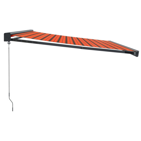 Auvent rétractable orange et marron 4x3 m tissu et aluminium