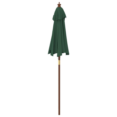 Parasol de jardin avec mât en bois 196 x 231 cm vert helloshop26 02_0008367