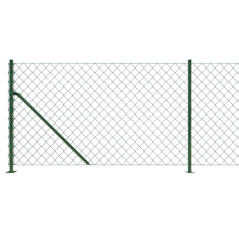 Clôture à mailles losangées avec bride vert 1,1x10 m