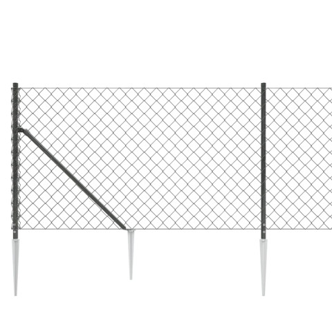 Clôture à mailles losangées avec ancrage anthracite 1,1x10 m