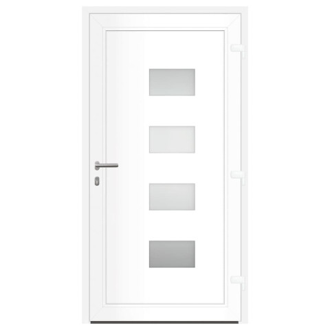Porte d'entrée blanc 100x200 cm aluminium et pvc