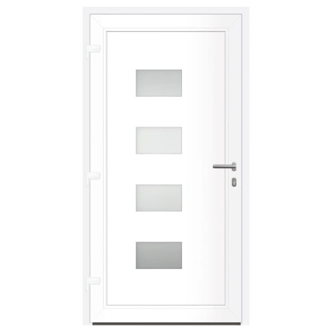 Porte d'entrée blanc 100x200 cm aluminium et pvc