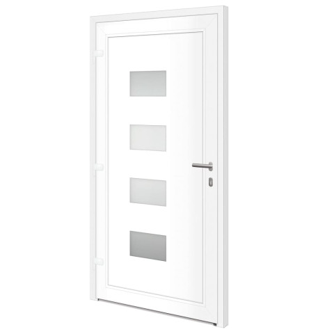 Porte d'entrée blanc 110x210 cm aluminium et pvc