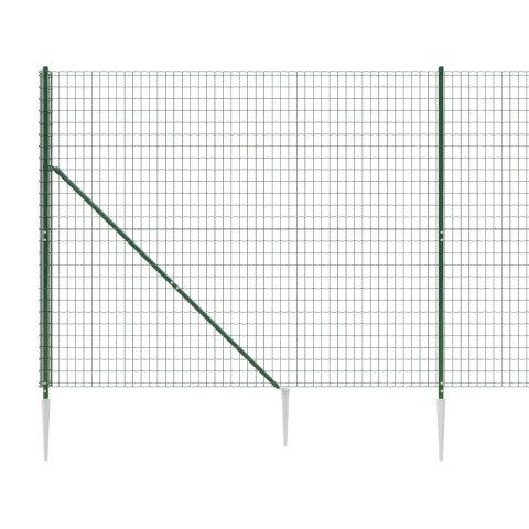 Clôture en treillis métallique et piquet d'ancrage vert 1,6x25m
