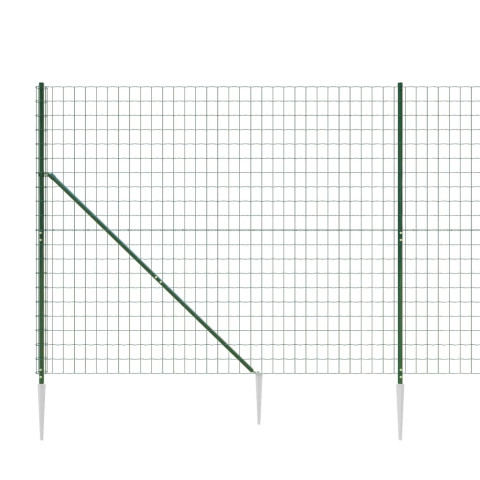 Clôture en treillis métallique et piquet d'ancrage vert 1,8x10m