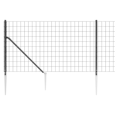 Clôture en treillis métallique et ancrage anthracite 1,1x10 m