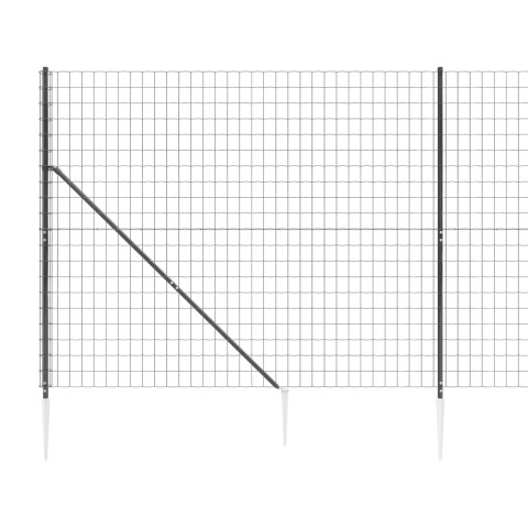 Clôture en treillis métallique et ancrage anthracite 2x25 m