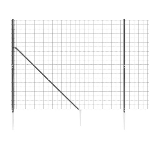 Clôture en treillis métallique et ancrage anthracite 1,8x25 m