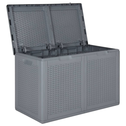 Boîte de rangement de jardin gris pp rotin 180 l