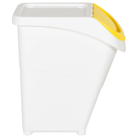 Poubelles empilables avec couvercles 3 pcs blanc pp 120 l