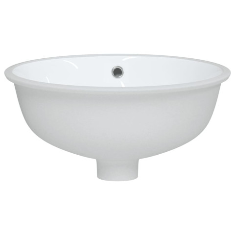 Évier de salle de bain blanc 37x31x17,5 cm ovale céramique
