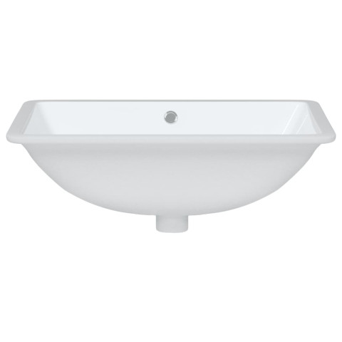 Évier de salle de bain blanc 60x40x21cm rectangulaire céramique