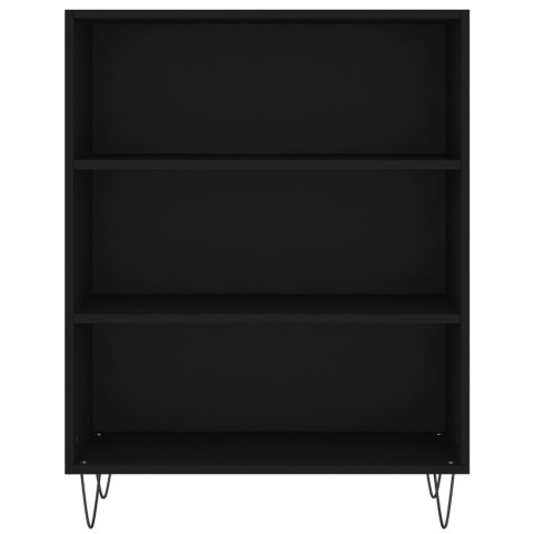 Bibliothèque noir 69,5x32,5x90 cm bois d'ingénierie
