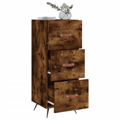 Buffet chêne fumé 34,5x34x90 cm bois d'ingénierie