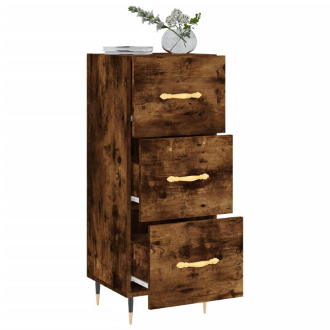 Buffet chêne fumé 34,5x34x90 cm bois d'ingénierie