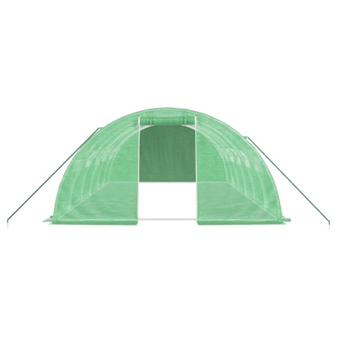 Serre avec cadre en acier vert 24 m² 6x4x2 m