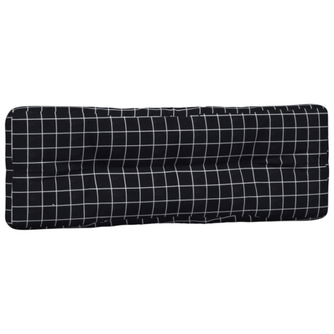 Coussins de palette 7 pcs noir motif de carreaux tissu