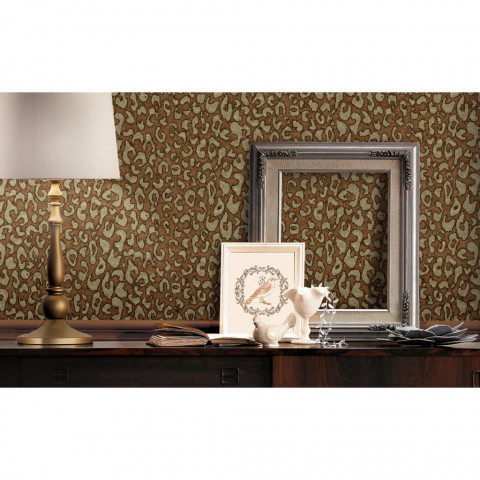 Papier peint imprimé de léopard marron