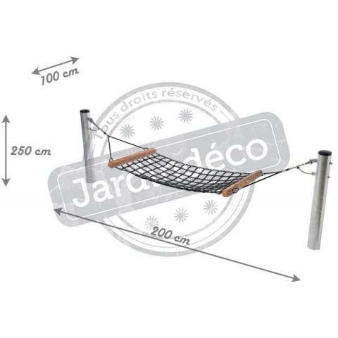 hamac pour enfants avec set de poteaux en acier galvanise distriartisan