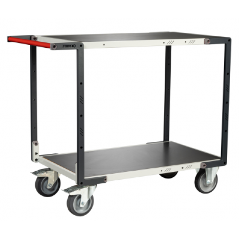 Servante à plateaux tôle galva montée FLAT-PACK™ 400 kg - Nombre de plateaux et dimensions au choix