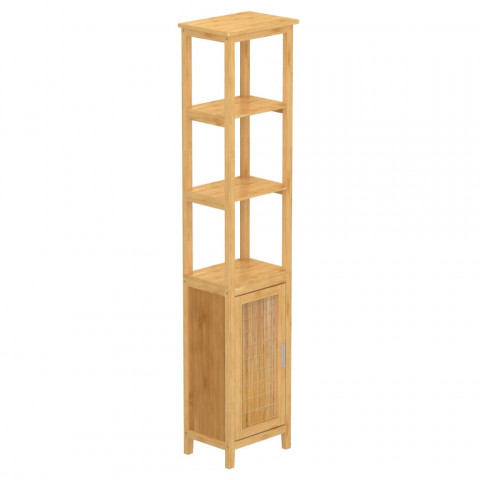 Armoire haute avec 3 compartiments bambou 40x30x190 cm