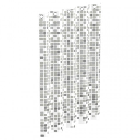 Rideau de douche avec mosaïque gris 200x180x0,2 cm