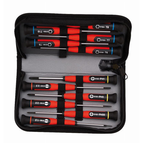 Jeu 12 tournevis de précision en trousse - MOB - 9169020001