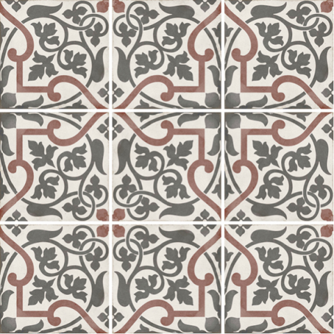 Folies bergère - art nouveau carrelage aspect carreaux de ciment vieilli - 20 x 20 cm