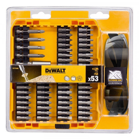 Coffret de vissage dewalt 53 pieces 25-50 mm + 1 parie de lunette de sécurité - dt71540