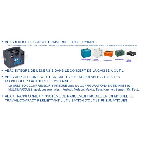 Compresseur sans huile multifonction en box 6l 160l/min 9.6m3/h 8 bar - multibox