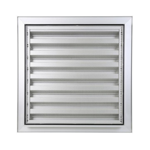 Grille murale à encastrer RENSON F1 anodisé argent moustiquaire inox - 500 x 300 mm - 41153