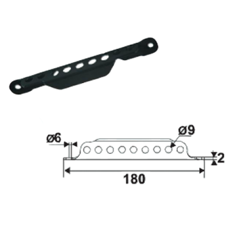 Crémaillère seule cataphorèse pour crochet sur platine 9 trous torbel - noir - 9241054