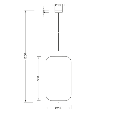 Suspension cylindre verre opale 23w ip20 e27 diam 200mm