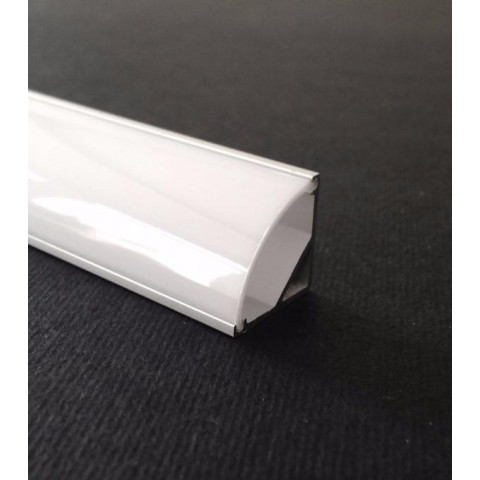 Profilé angulaire aluminium 2m couvercle blanc opaque