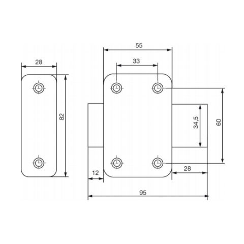 Verrou à bouton rxp 2104 vachette - ø 20 - c.40 mm - 16401000