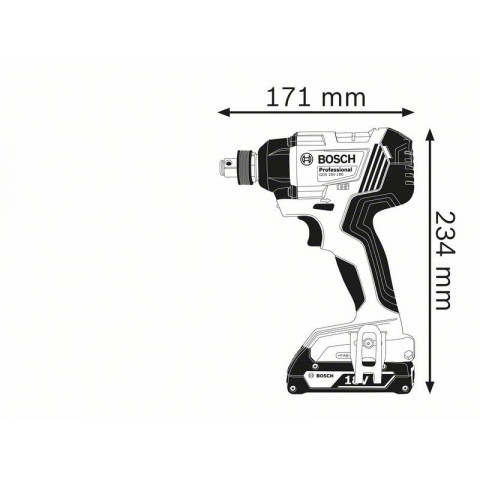 Visseuse à chocs gdx 18v-180 pro bosch - 2 batteries + chargeur - 06019g5200