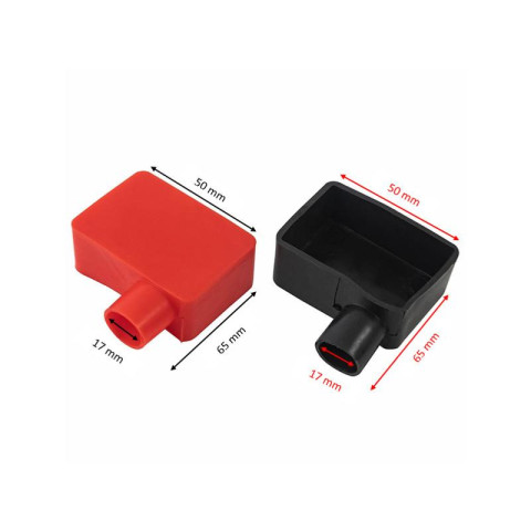 Couvre-borne batterie, couvercle de protection flexible rouge et noir