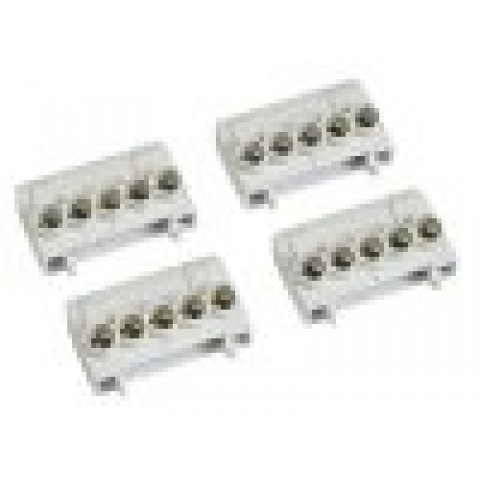 lot de 4 borniers de Phase Gris pour Coffret Electrrique Fix-O-Rail Unibis