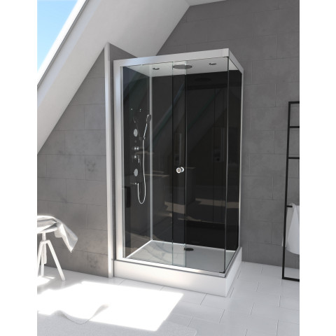 Cabine de douche rectangle 110x80x215cm - raven Aurlane - CAB174